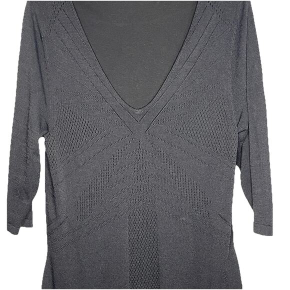 Lane Bryant Dress Black Knit Textured Design Deep V-Neck Classic‎ Size 14/16 - Picture 4 of 8
